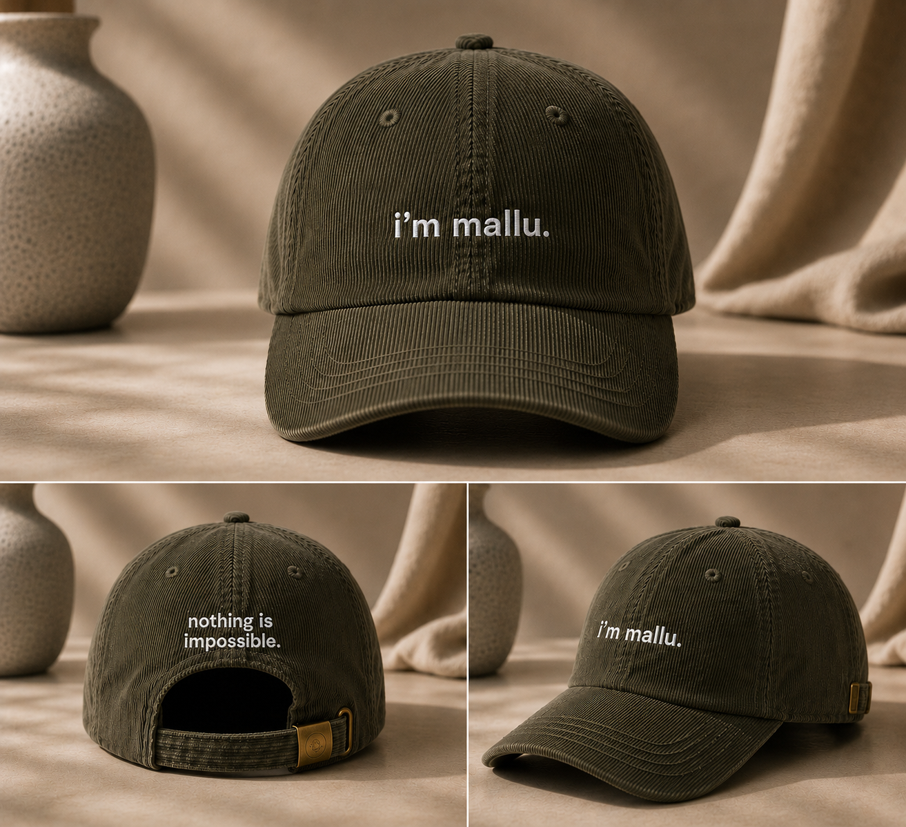 I'm Mallu- Vintage Corduroy Cap