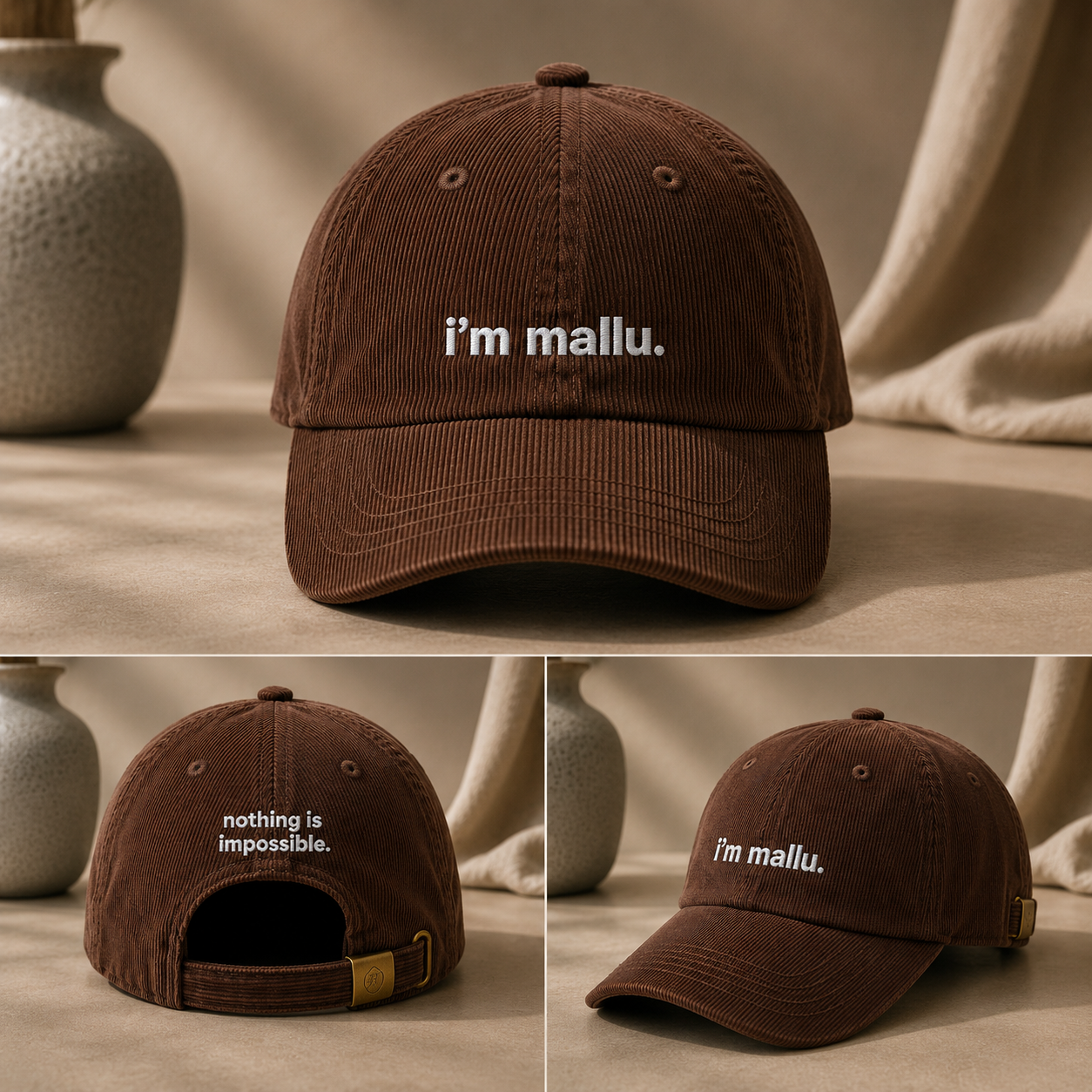 I'm Mallu- Vintage Corduroy Cap