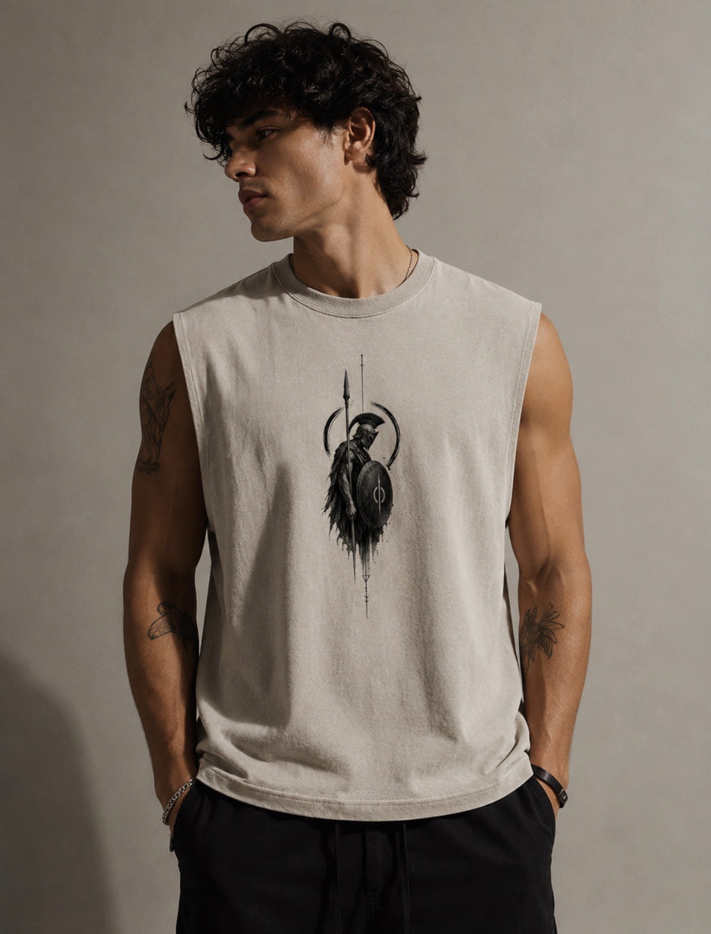 Spartan Tank Top — Warrior Graphic Men's Sleeveless Shirt