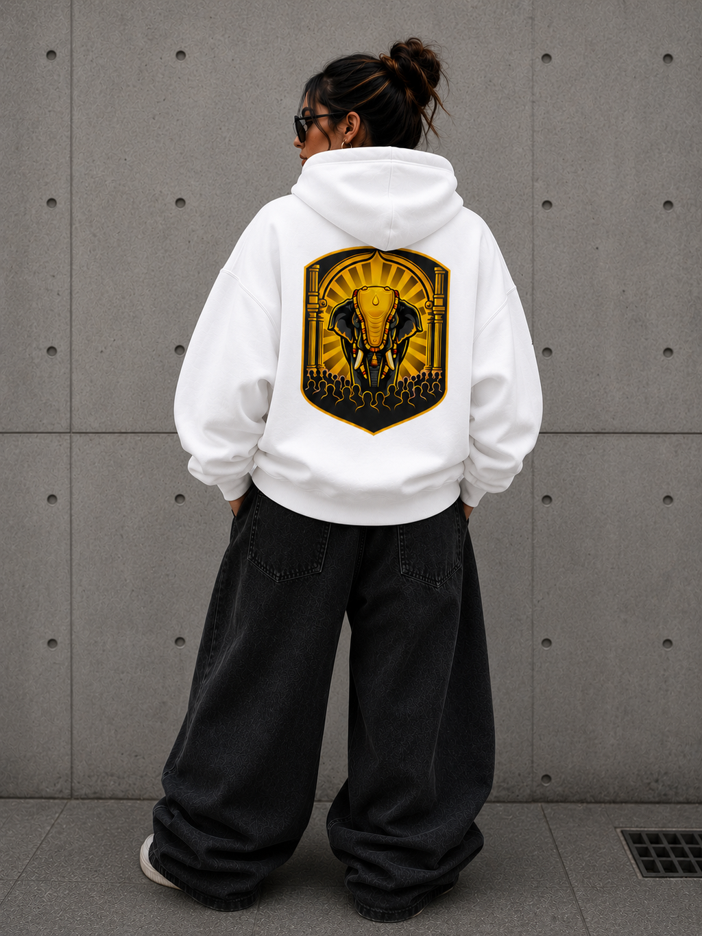 Pooram Hoodie — Vintage Emblem Graphic Pullover