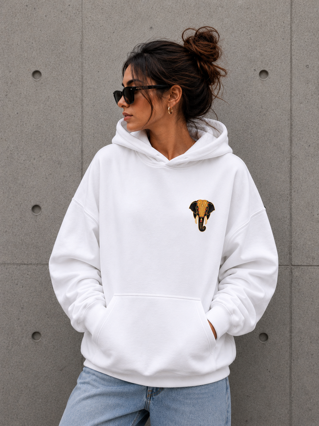 Pooram Hoodie — Vintage Emblem Graphic Pullover