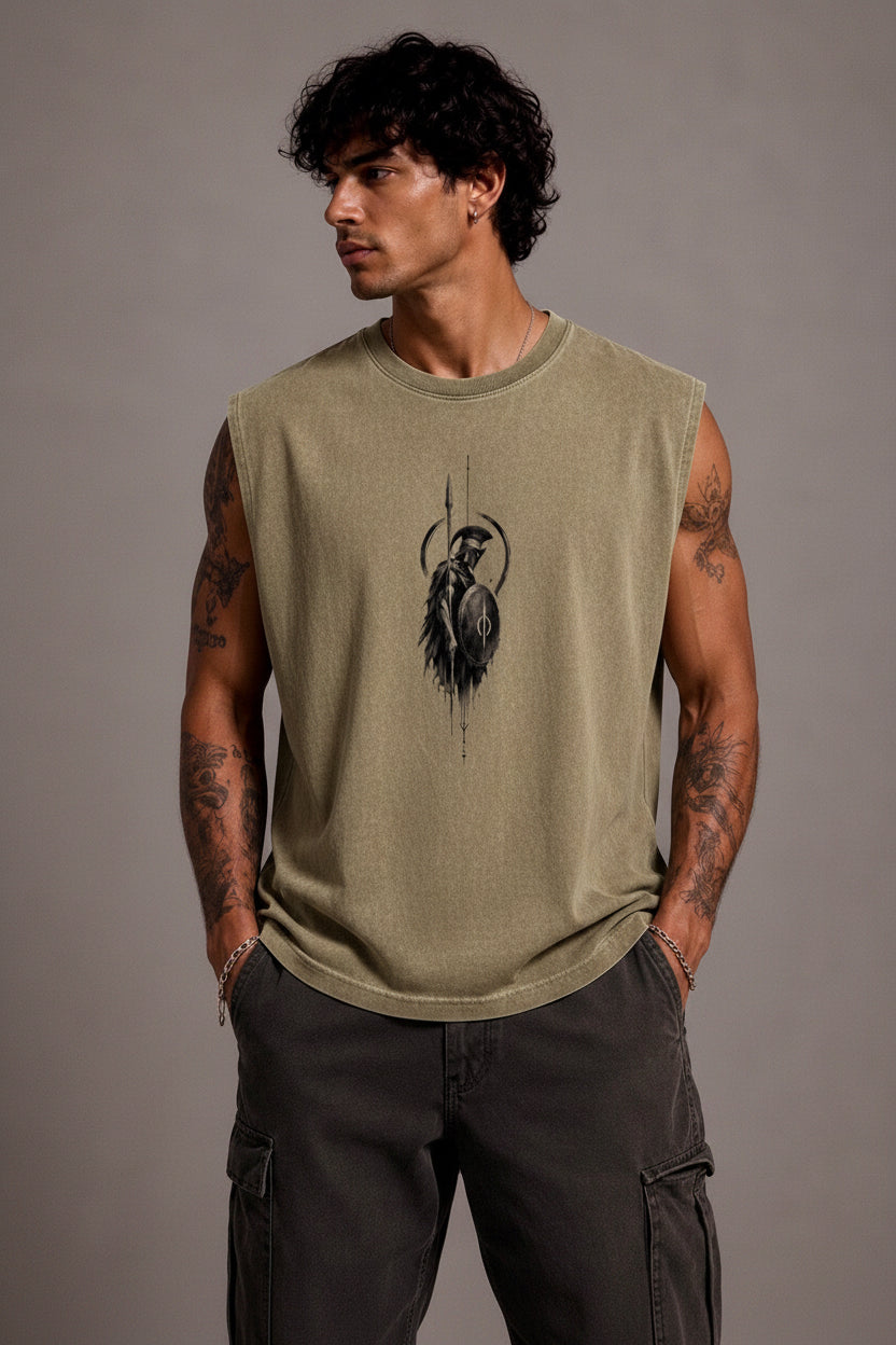 Spartan Tank Top — Warrior Graphic Men's Sleeveless Shirt