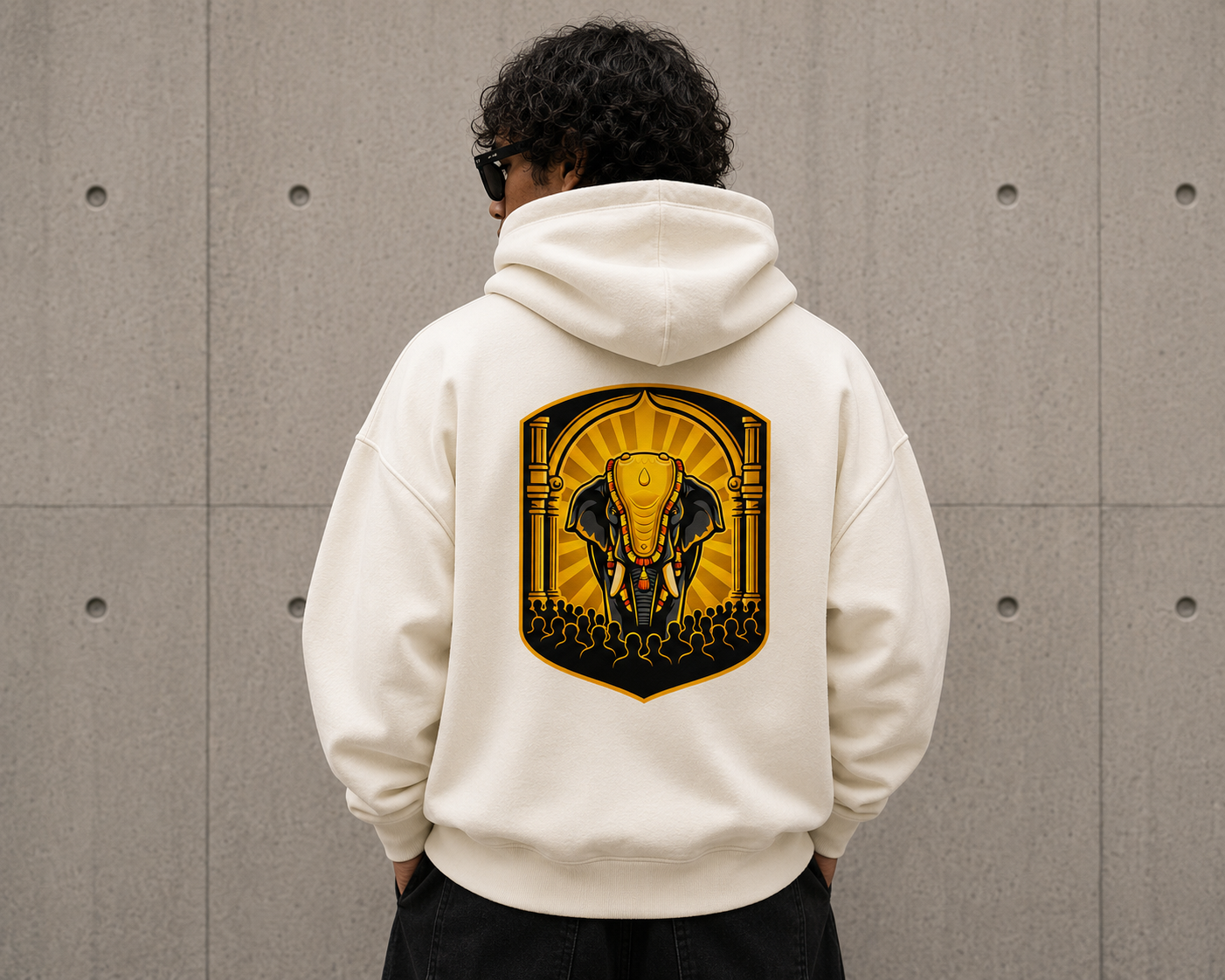 Pooram Hoodie — Vintage Emblem Graphic Pullover