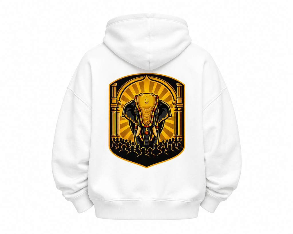 Pooram Hoodie — Vintage Emblem Graphic Pullover