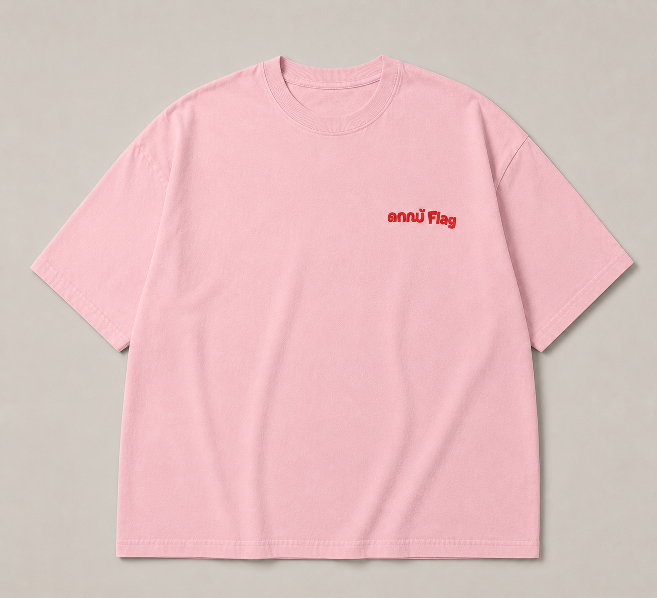 Red Flag T-Shirt — Minimal Red Logo Oversized Tee
