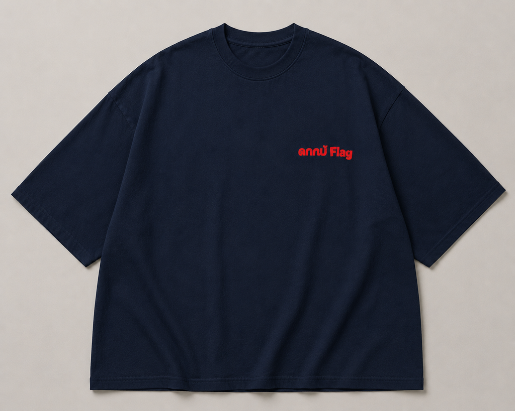 Red Flag T-Shirt — Minimal Red Logo Oversized Tee