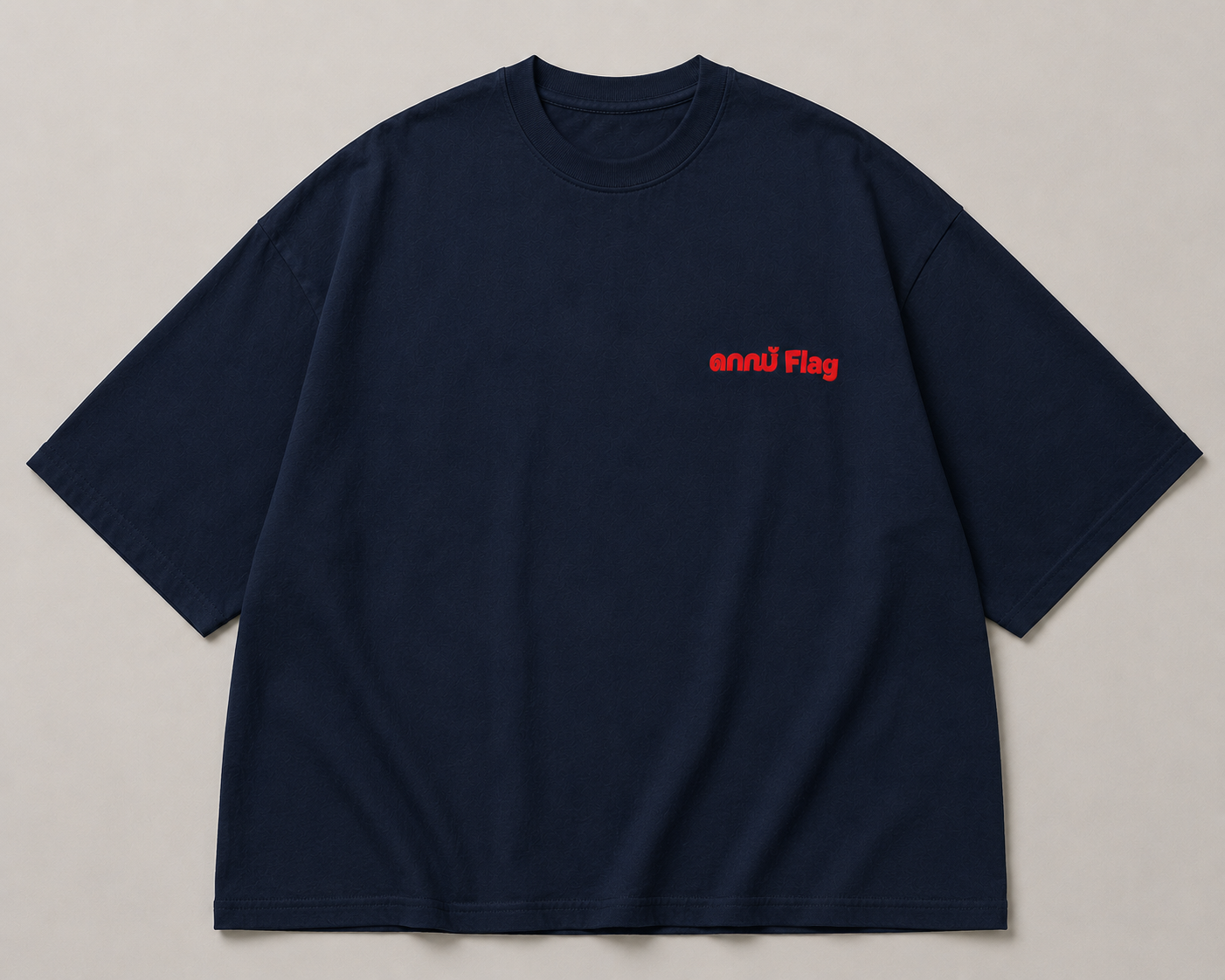 Red Flag T-Shirt — Minimal Red Logo Oversized Tee