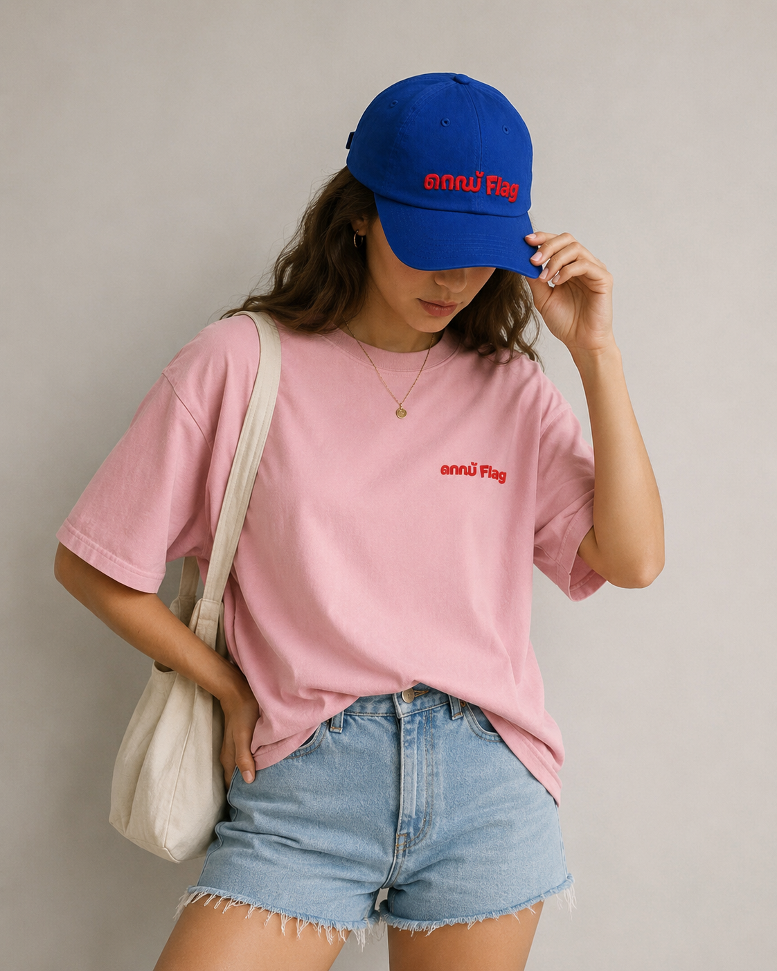 Red Flag T-Shirt — Minimal Red Logo Oversized Tee