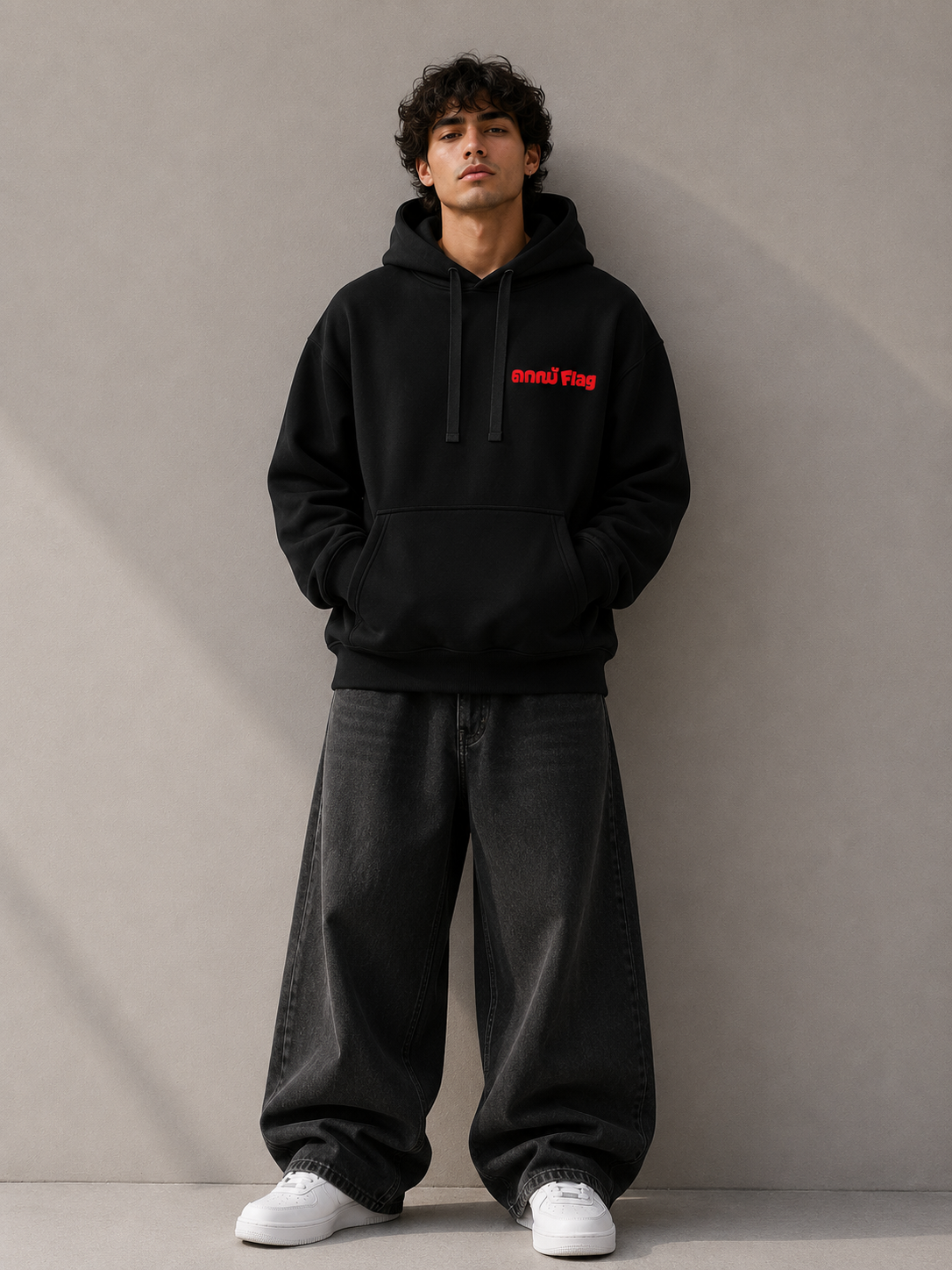 Red Flag Hoodie —  Unisex Casual Pullover