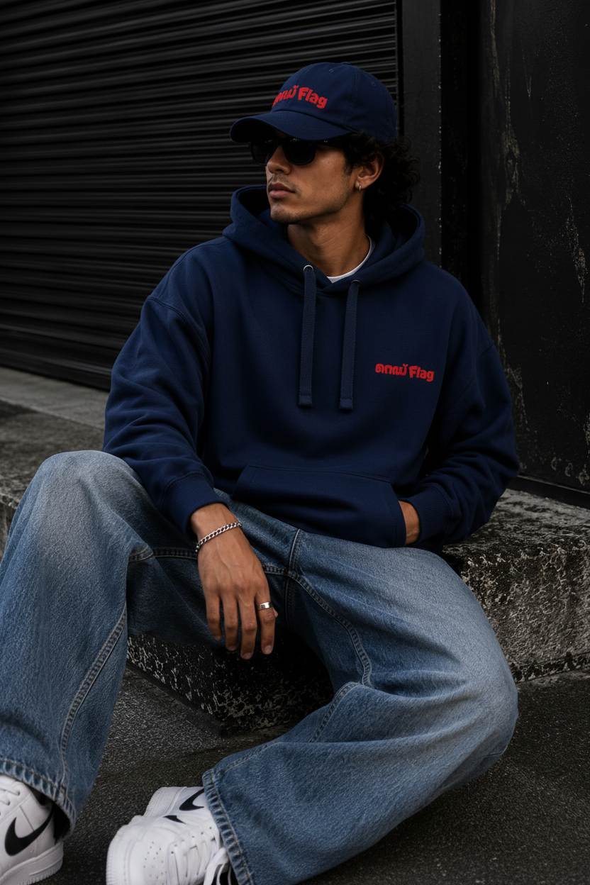 Red Flag Hoodie —  Unisex Casual Pullover