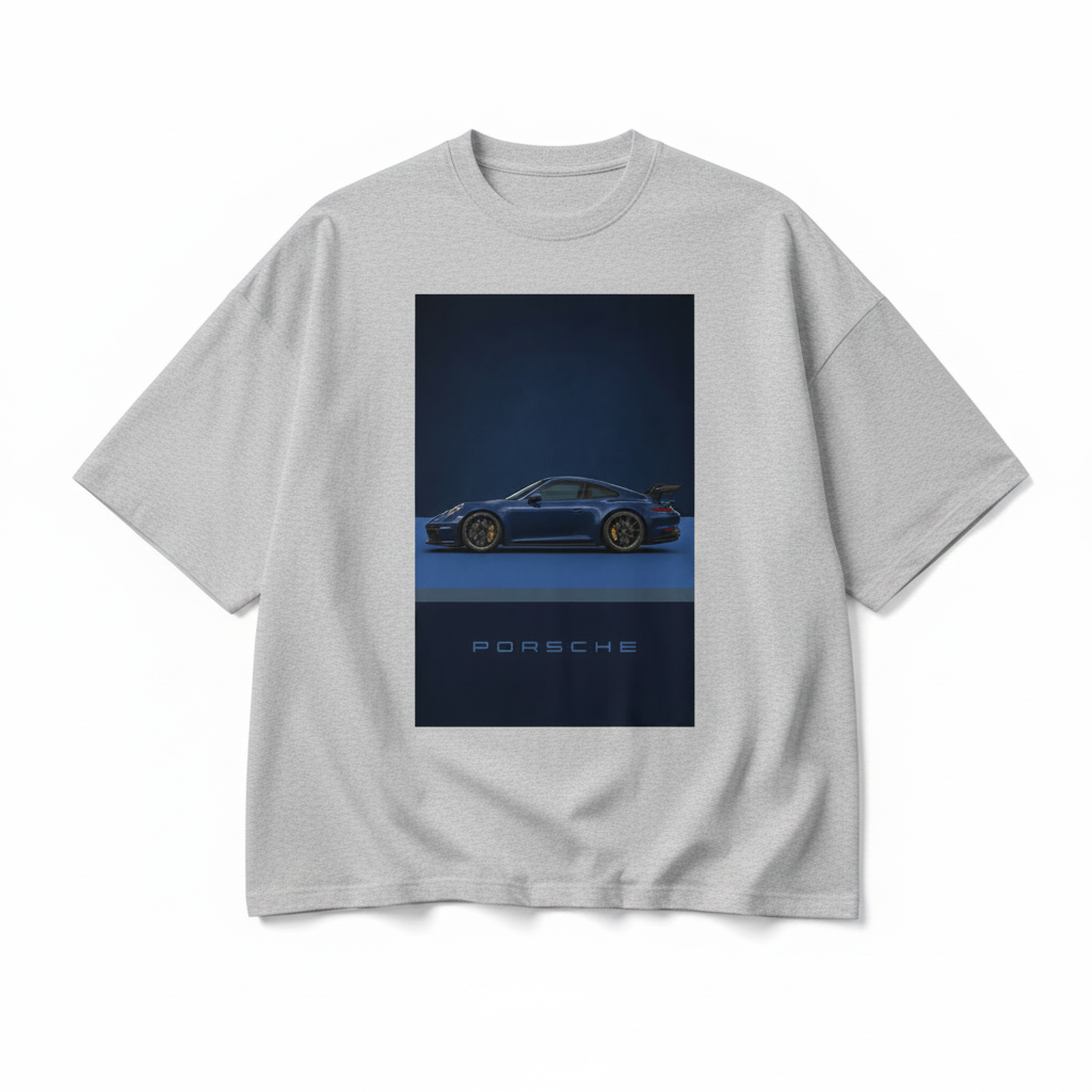 Porsche Sports Car Graphic Tee — Vintage Racer Photo Print