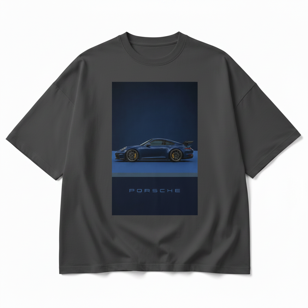 Porsche Sports Car Graphic Tee — Vintage Racer Photo Print
