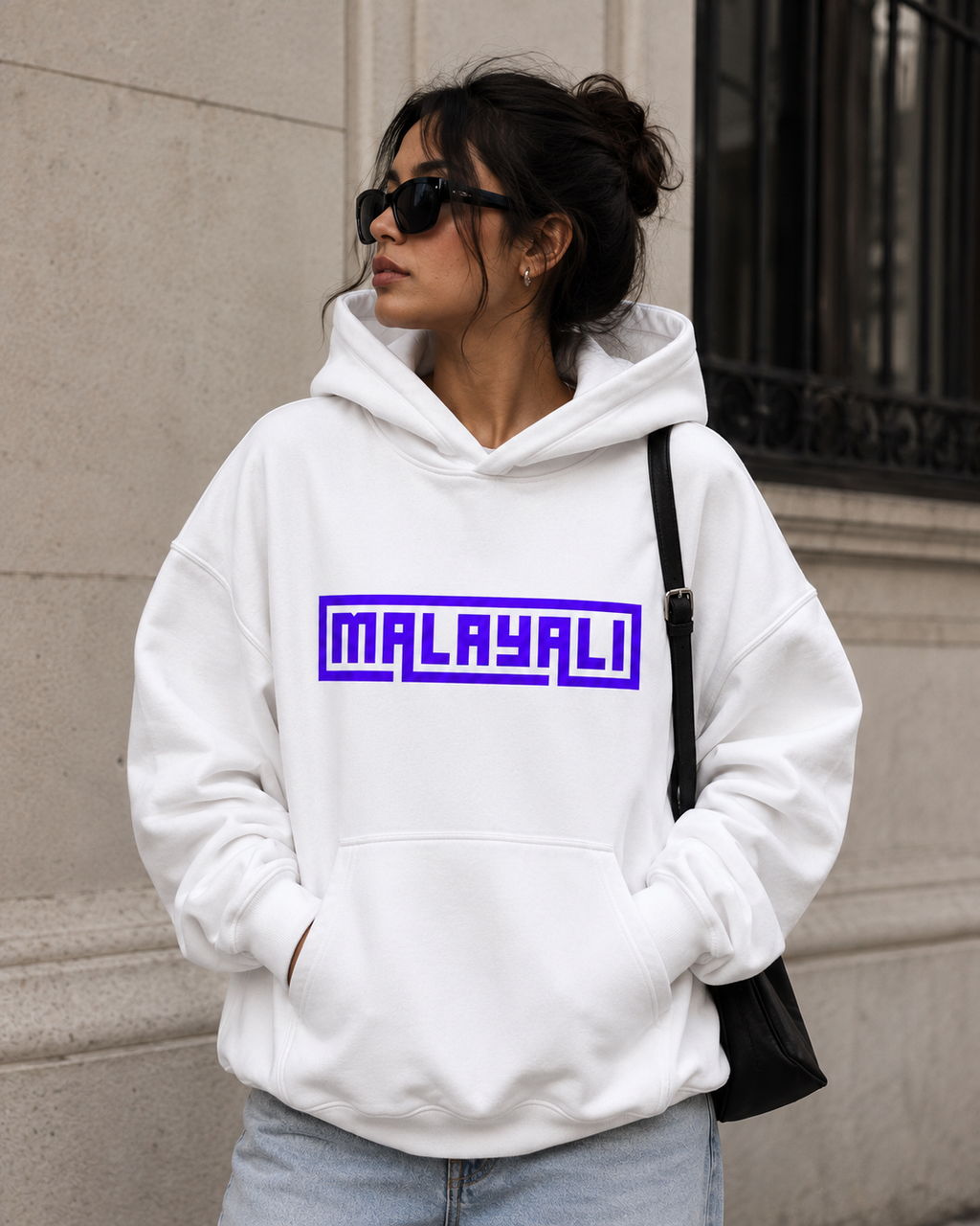 Malayali Hoodie — Minimal Retro Script Pullover