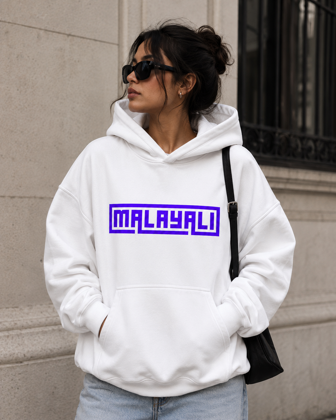 Malayali Hoodie — Minimal Retro Script Pullover