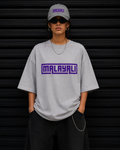 Malayali Graphic Tee — Retro Purple Box Logo T-Shirt