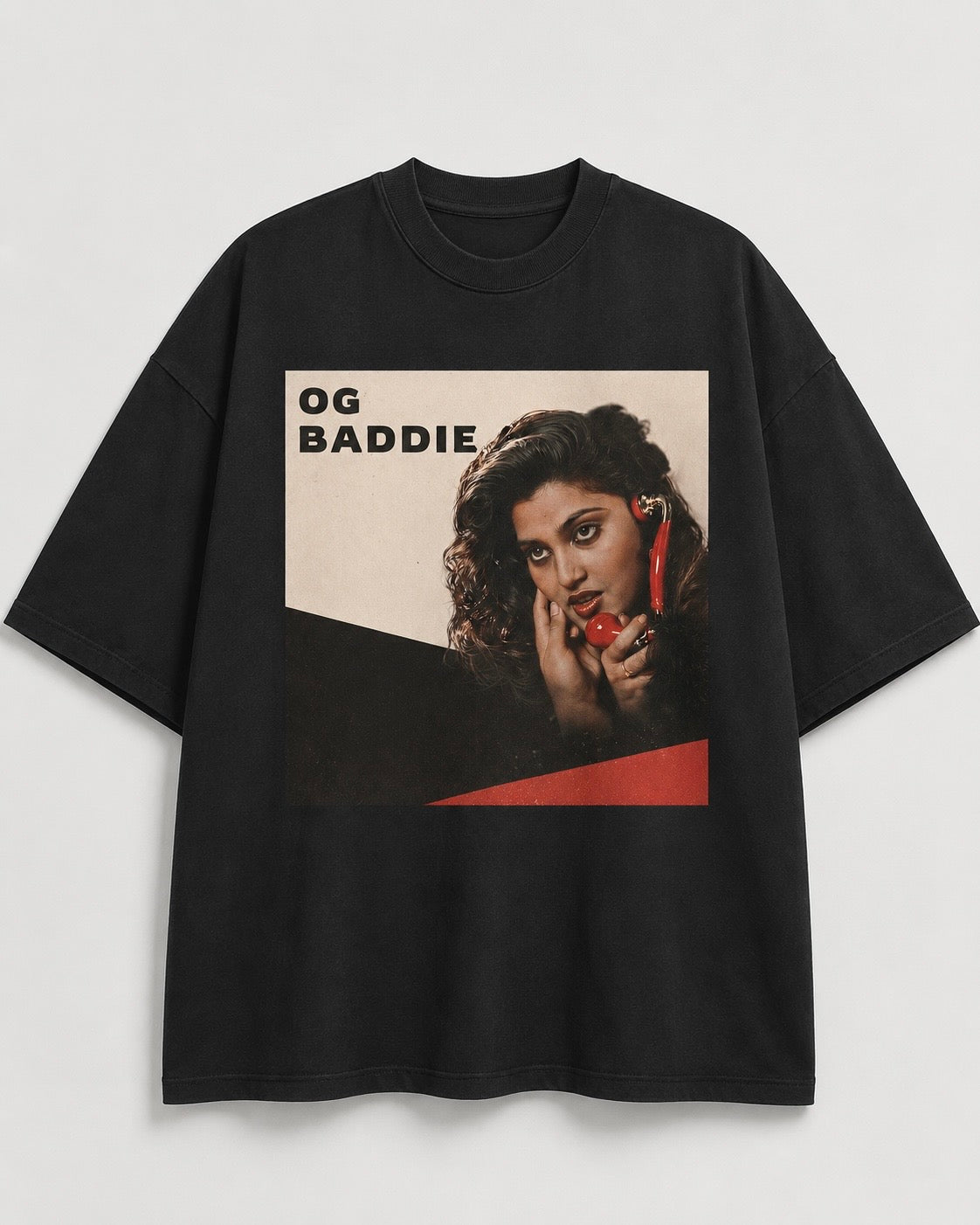 OG Baddie Oversized Boxy Tee — Retro Pinup Graphic T-Shirt