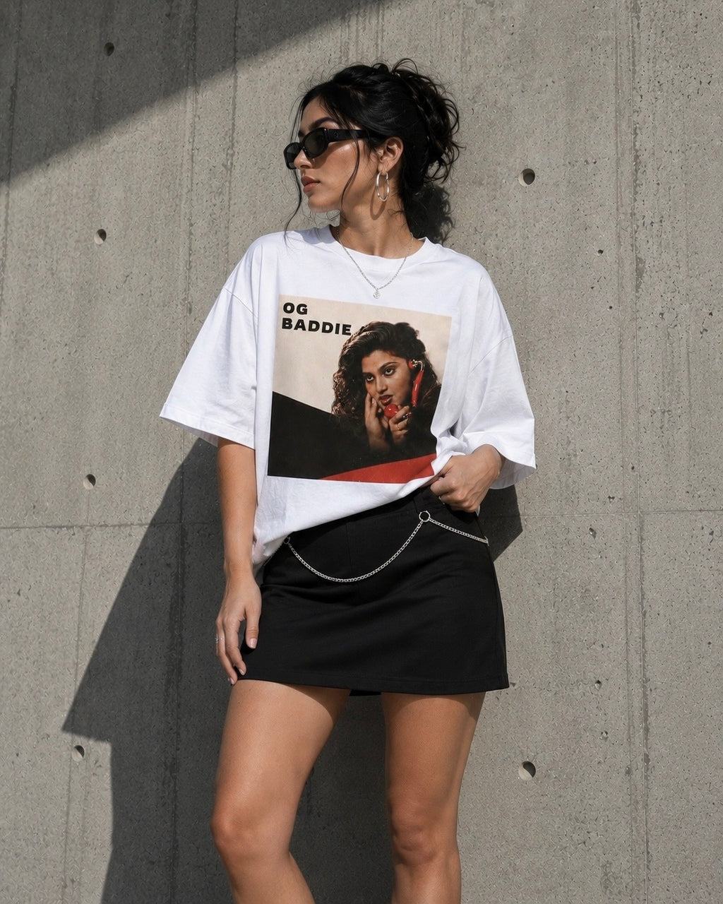 OG Baddie Oversized Boxy Tee — Retro Pinup Graphic T-Shirt