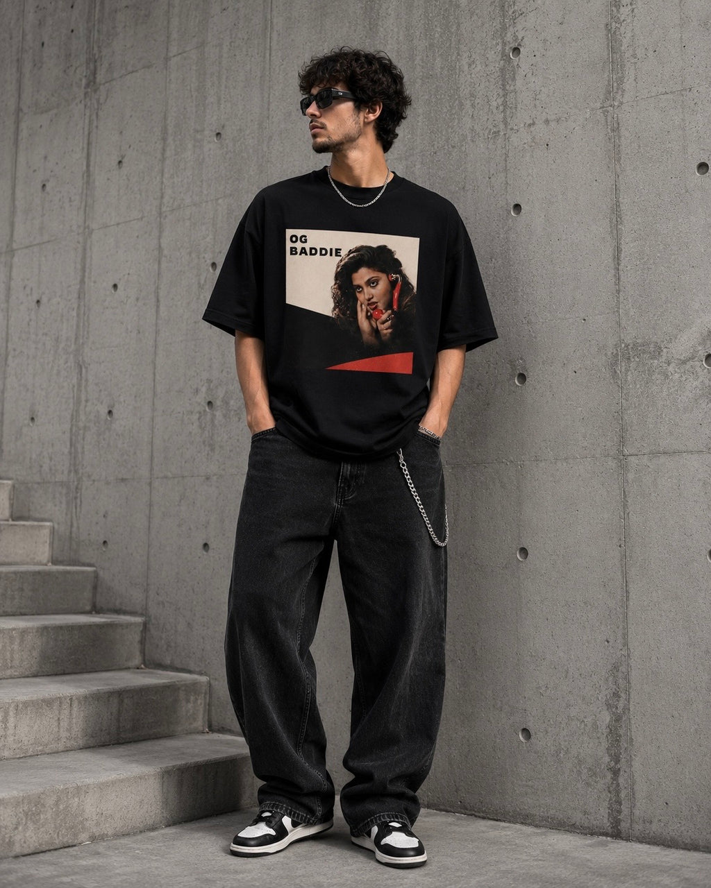 OG Baddie Oversized Boxy Tee — Retro Pinup Graphic T-Shirt