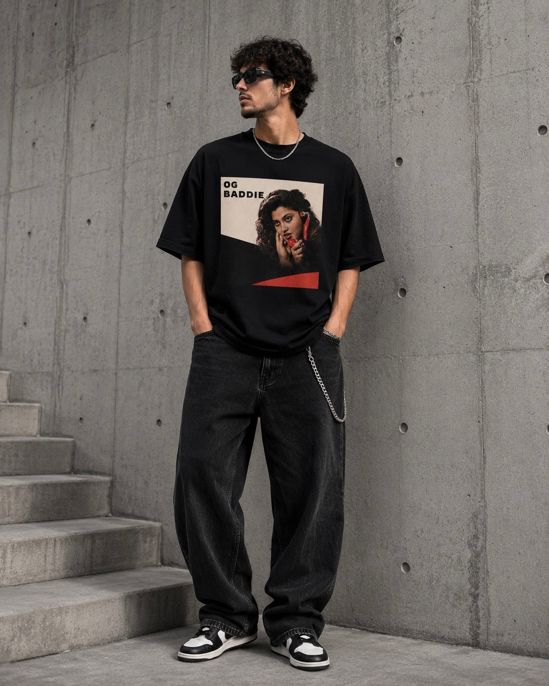 OG Baddie Oversized Boxy Tee — Retro Pinup Graphic T-Shirt