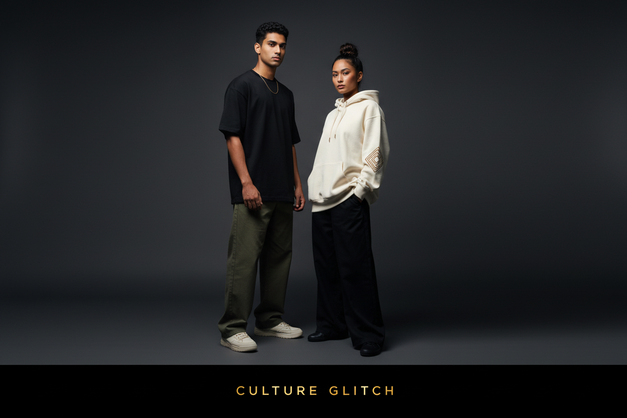 Culture Glitch Hero Banner with Logo