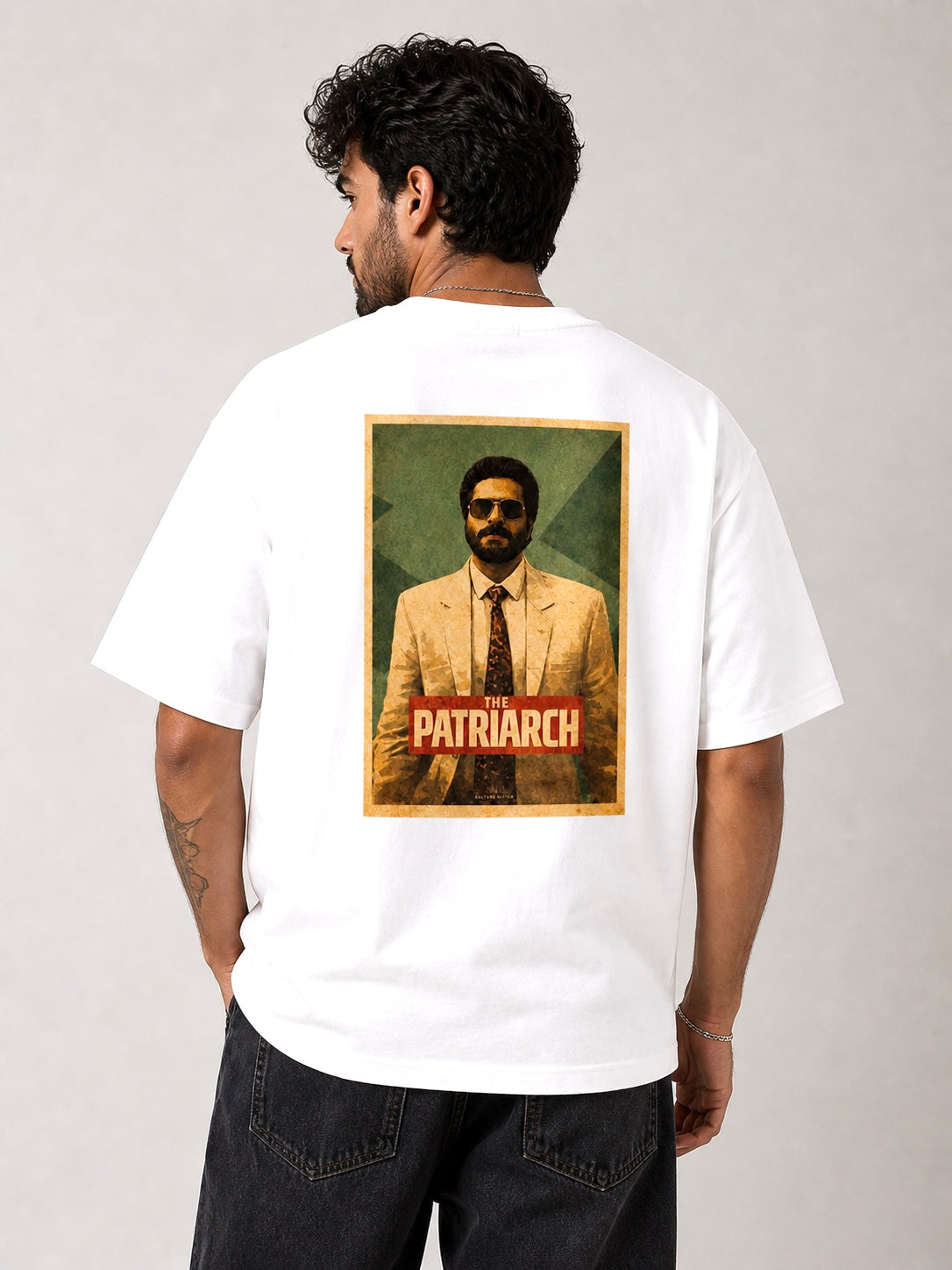 Patriarch Graphic Tee — Retro Movie Poster Oversized T‑Shirt